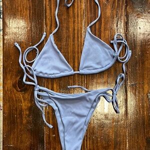 SHEIN Blue Classic String Bikini